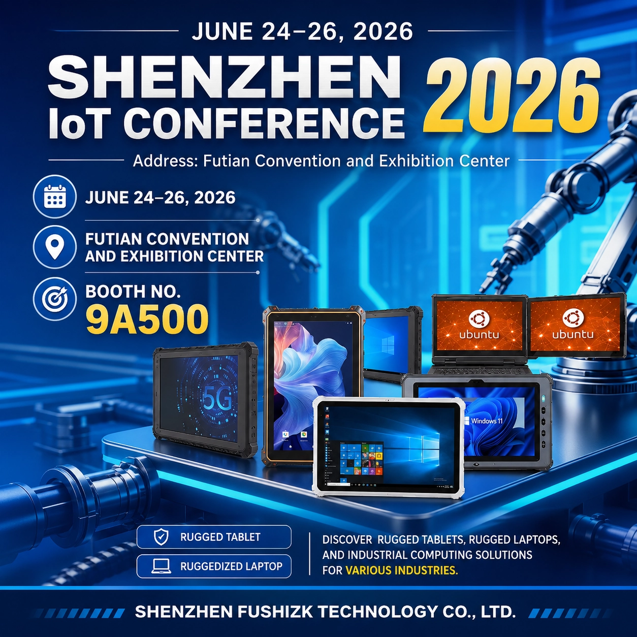 FUSHi TECH presentar&aacute; tabletas y computadoras port&aacute;tiles resistentes en la Conferencia IoT de Shenzhen 2026